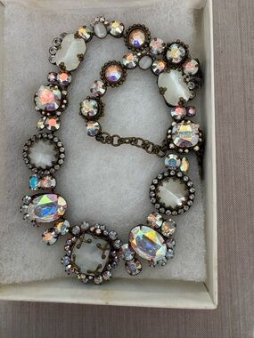 Sorrelli White Cabochon Necklace with Aurora Crystal Accents